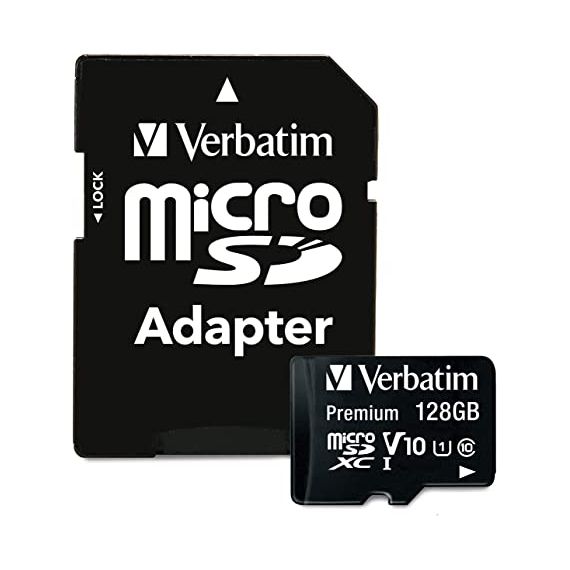 128GB MICROSD CLASS10 A1 UHS-I + SD ADAPTER VERBATIM PREMIUM MICROSDXC,