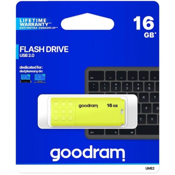 ФЛЕШ-НАКОПИТЕЛЬ USB GOODRAM UME2 YELLOW USB2.0  16ГБ