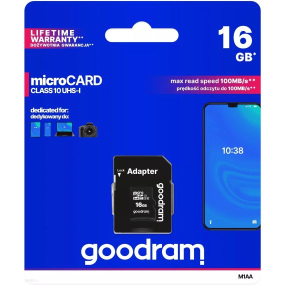 КАРТА ПАМЯТИ GOODRAM M1AA MICROSD 16GB