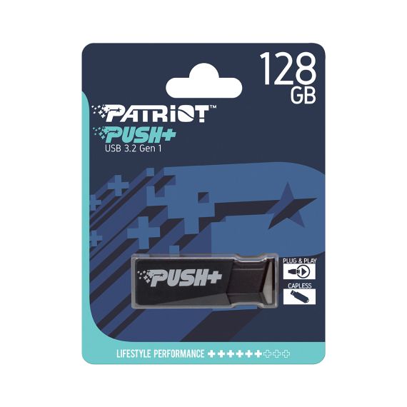 ФЛЕШ-НАКОПИТЕЛЬ USB PATRIOT PUSH+ / USB3.2 / 128GB
