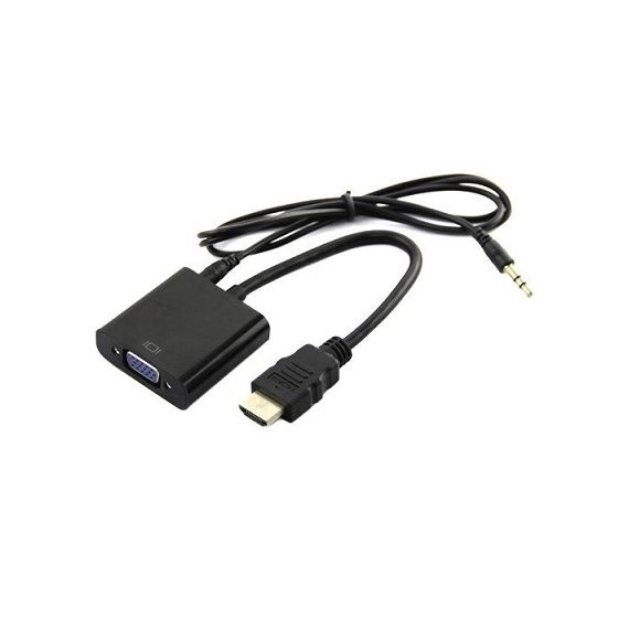 ADAPTER HDMI-VGA  - GEMBIRD  A-HDMI-VGA-03, HDMI TO VGA AND AUDIO ADAPTER CABLE, SINGLE PORT, BLACK