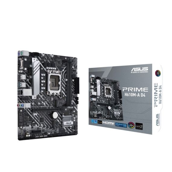 ASUS PRIME H610M-A D4, SOCKET 1700, INTEL(R) H610 (13/12TH GEN CPU),