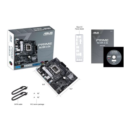 ASUS PRIME H610M-A D4, SOCKET 1700, INTEL(R) H610 (13/12TH GEN CPU),