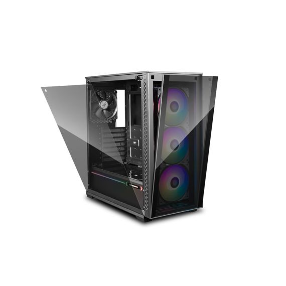 CARCASA DEEPCOOL MATREXX 70 ADD-RGB 3F / W/OPSU / SIDE PANEL / 3X120MM RGB FANS / RGB LED STRIP / ATX / BLACK