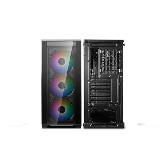 CARCASA DEEPCOOL MATREXX 70 ADD-RGB 3F / W/OPSU / SIDE PANEL / 3X120MM RGB FANS / RGB LED STRIP / ATX / BLACK