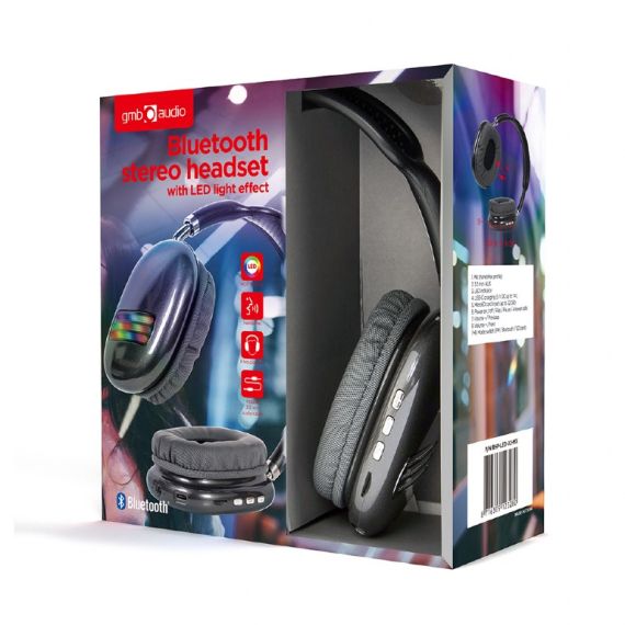 БЕСПРОВОДНЫЕ НАУШНИКИ GEMBIRD BHP-LED-02-BK,