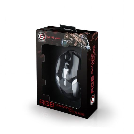 GEMBIRD MUSG-07, GAMING OPTICAL MOUSE, 3200 PI PROGRAMMABLE GAMING MOUSE, 6 BUTTONS, 7-COLOR BREATHING RGB LIGHT EFFECT, USB