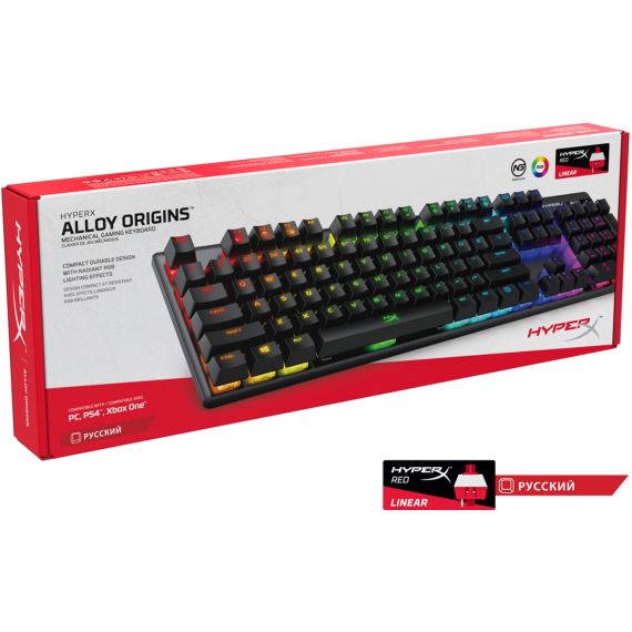 TASTATURA HYPERX ALLOY ORIGINS RGB, HYPERX RED KEY SWITCH, [HX-KB6RDX-RU]