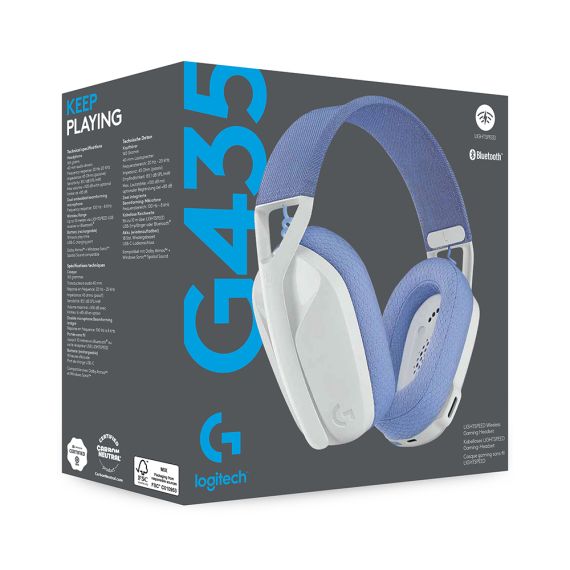 НАУШНИКИ LOGITECH GAMING G435 LIGHTSPEED WIRELESS, WHITE