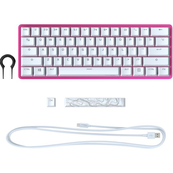 КЛАВИАТУРА HYPERX ALLOY ORIGINS 60 PINK, HX RED KEY SWITCH [572Y6AA#ACB]