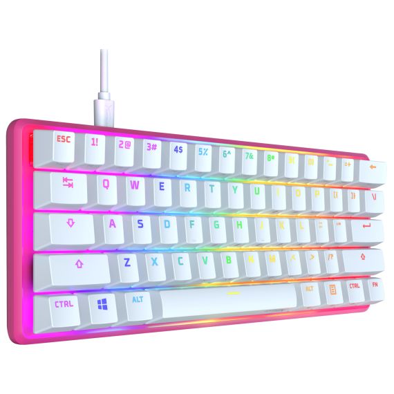 КЛАВИАТУРА HYPERX ALLOY ORIGINS 60 PINK, HX RED KEY SWITCH [572Y6AA#ACB]