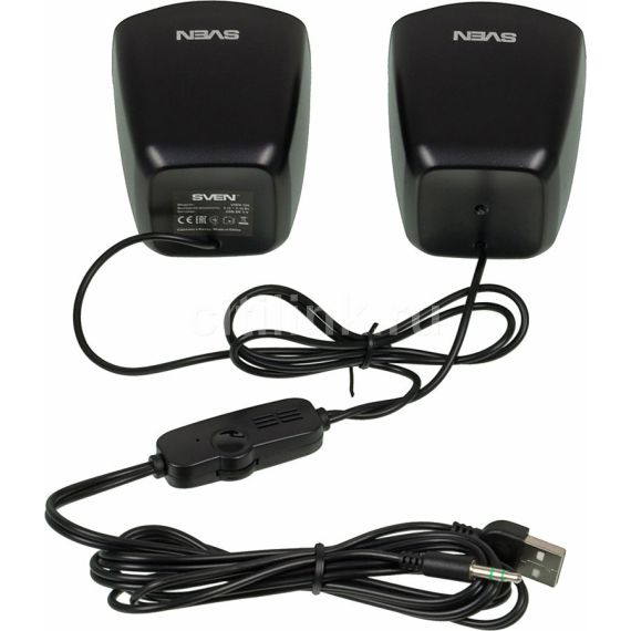 SVEN 120 BLACK (USB), 2.0 / 2X2.5W RMS, USB POWER SUPPLY, VOLUME CONTROL