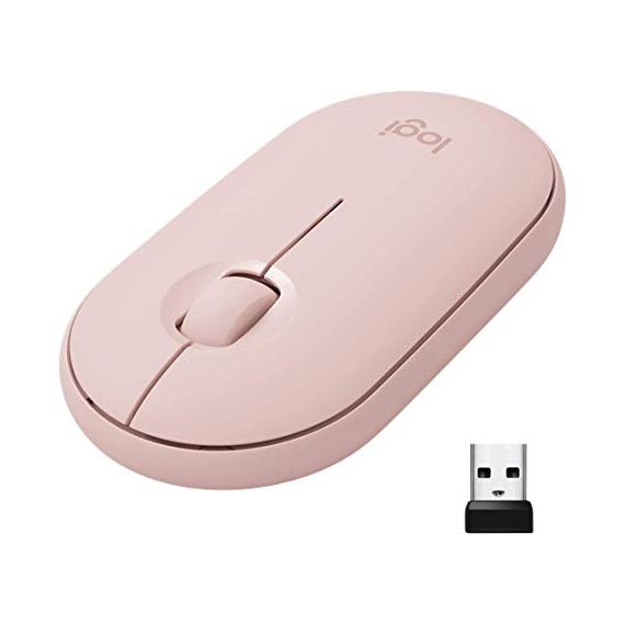 LOGITECH WIRELESS MOUSE PEBBLE M350 ROSE, OPTICAL MOUSE FOR NOTEBOOKS,