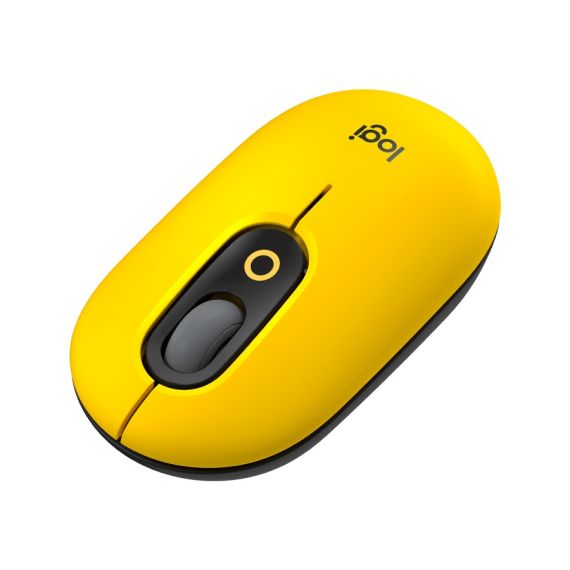 LOGITECH POP MOUSE WIRELESS MOUSE WITH CUSTOMIZABLE EMOJI, MULTI-DEVICE, SILENTTOUCH, SMARTWHEEL, 2 PROGRAMMABLE BUTTONS, BLAST/YELLOW