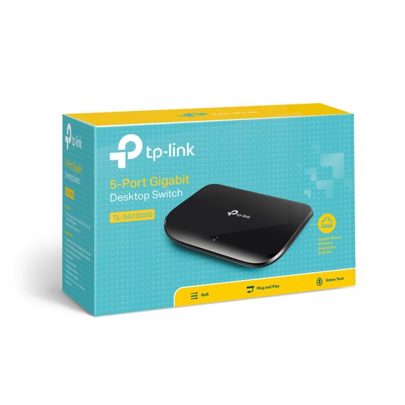 КОММУТАТОР TP-LINK TL-SG105D / 5 PORT / GIGABIT / RJ45 / PLASTIC CASE