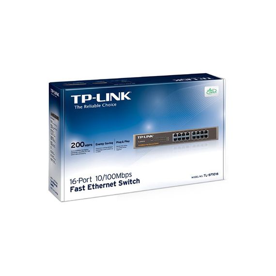 КОММУТАТОР TP-LINK TL-SF1016 / 16 PORT / 100MB / RJ45 / 1U 19-INCH RACK-MOUNTABLE STEEL CASE