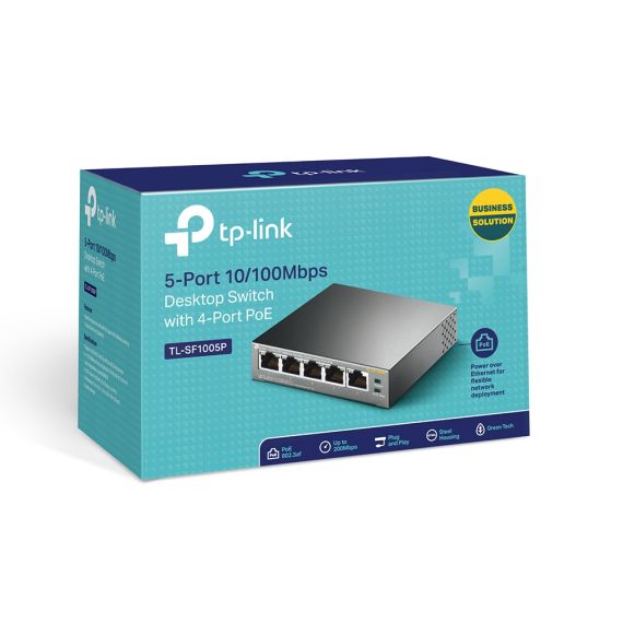 POE КОММУТАТОР TP-LINK TL-SF1005P / 5 PORT / 100MB / RJ45 / STEEL CASE