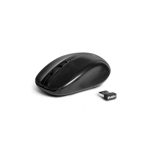 SVEN RX-305 WIRELESS, OPTICAL MOUSE, 2.4GHZ, NANO RECEIVER, 800/1200/1600 DPI, USB, BLACK