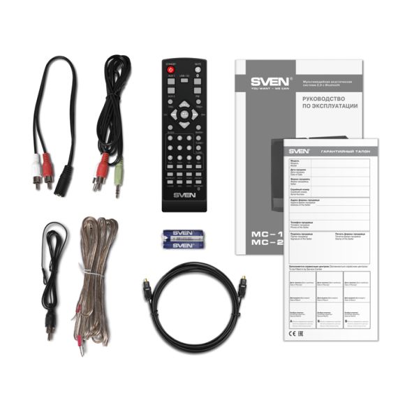 SVEN MC-20 BLACK,  2.0 / 2X45W RMS, BLUETOOTH V. 2.1 +EDR, DIGITAL LED DISPLAY, FM-TUNER, USB FLASH, SD CARD, REMOTE CONTROL, HEADPHONE INPUT, GLOSSY BLACK FRONT PANELS, WOODEN.