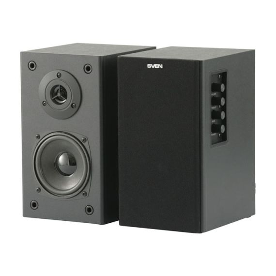 SVEN SPS-611S BLACK, 2.0 / 2X18W RMS, WOODEN, 3"
