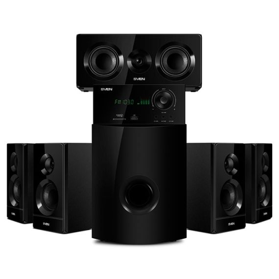 SVEN HT-210 BLACK, 5.1 / 50W + 5X15W RMS, BLUETOOTH V. 2.1 +EDR, FM-TUNER,