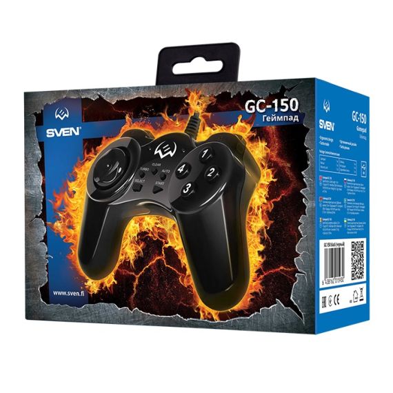 SVEN GC-150 GAMEPAD, VIBRATION FEEDBACK, 2 AXES, D-PAD, 1 JOYSTICK