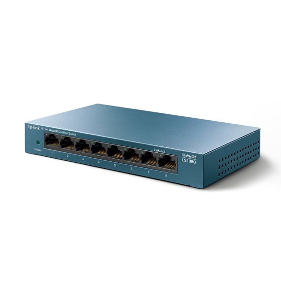 КОММУТАТОР TP-LINK LS108G / 8 PORT / GIGABIT / RJ45 / STEEL