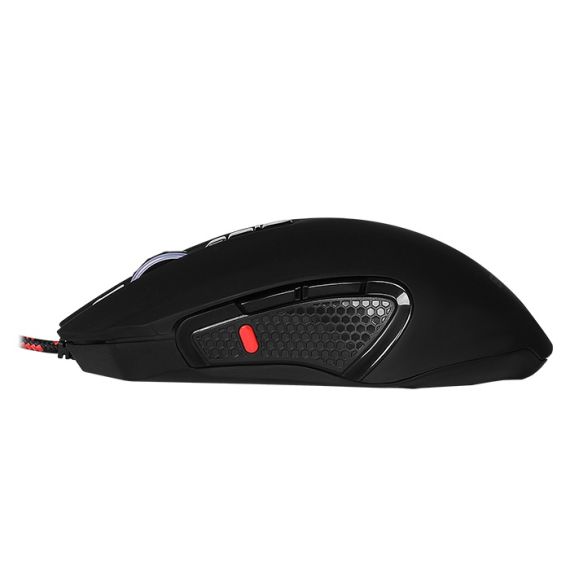 SVEN RX-G955 GAMING, OPTICAL MOUSE, 600-4000 DPI, 7+1 BUTTONS (SCROLL WHEEL),  DPI SWITCHING MODES, TWO NAVIGATION BUTTONS (FORWARD AND BACK), RGB BACKLIGHT, SOFT TOUCH COATING, USB, BLACK