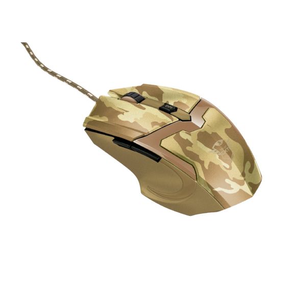 TRUST GAMING GXT 101D GAV MOUSE - CAMO BROWN, 600 - 4800 DPI, 6 BUTTON,