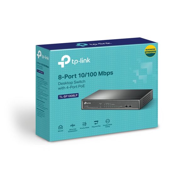POE КОММУТАТОР TP-LINK TL-SF1008LP / 8 PORT / 100MB / RJ45 / STEEL CASE