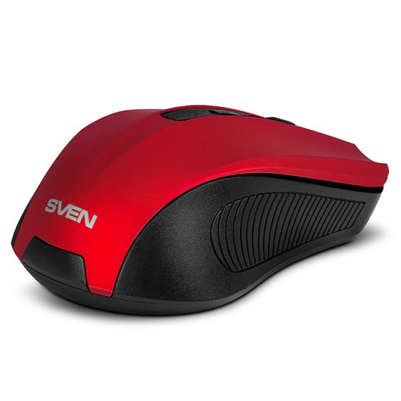 SVEN RX-350W RED WIRELESS, OPTICAL MOUSE, 2.4GHZ, 5-BUTTONS, NANO RECEIVER, 1200/1800 DPI, USB