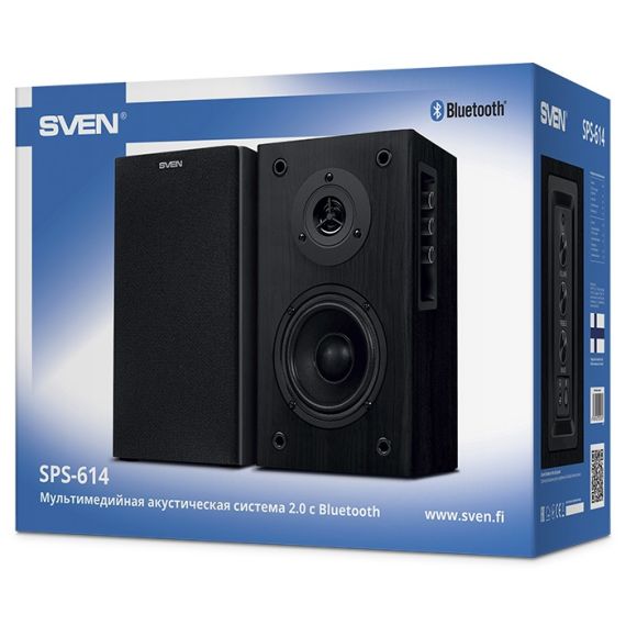 SVEN SPS-614 BLACK, 2.0 / 2X20W RMS, BLUETOOTH, HEADPHONE INPUT,