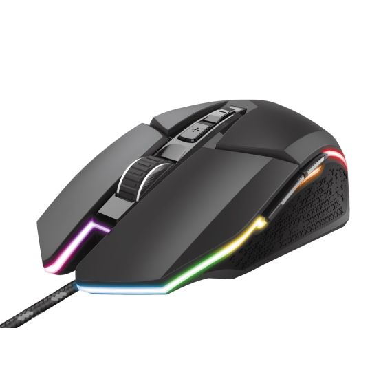 TRUST GAMING GXT 950 IDON ILLUMINATED MOUSE, 500 - 6000 DPI, MECHNICAL BUTTON, 7 PROGRAMMABLE BUTTON, RGB LIGHTING, 1,8 M USB, BLACK