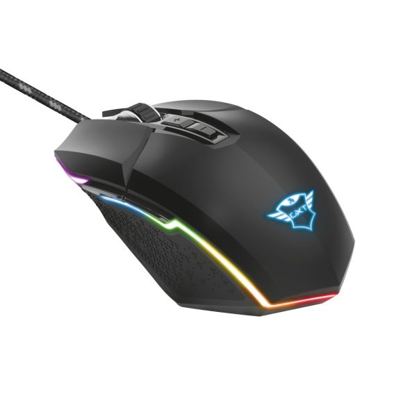 TRUST GAMING GXT 950 IDON ILLUMINATED MOUSE, 500 - 6000 DPI, MECHNICAL BUTTON, 7 PROGRAMMABLE BUTTON, RGB LIGHTING, 1,8 M USB, BLACK
