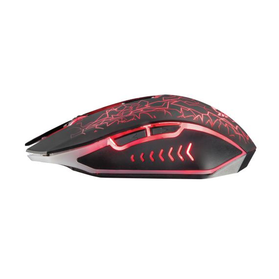 TRUST GAMING MOUSE GXT 107 IZZA WIRELESS, MICRO RECEIVER, 800-2400 DPI, 6 BUTTONS AND UNIQUE LED LIGHT DESIGN, RUBBERIZED TOP COVER FOR A FIRM GRIP, BLACK