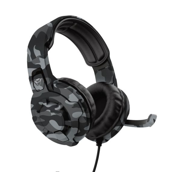 TRUST GAMING GXT 411K RADIUS MULTIPLATFORM HEADSET - BLACK CAMO, 40MM DRIVERS PROVIDE A BOOMING AUDIO EXPERIENCE, ADJUSTABLE MICROPHONE, NYLON BRAIDED CABLE (1M) PLUGS DIRECTLY INTO GAME CONTROLLERS AND AN EXTRA ADAPTER CABLE (1M) FOR PC