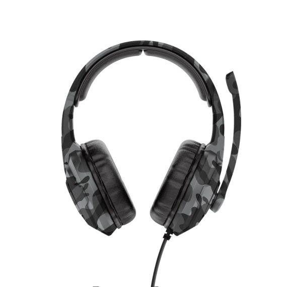 TRUST GAMING GXT 411K RADIUS MULTIPLATFORM HEADSET - BLACK CAMO, 40MM DRIVERS PROVIDE A BOOMING AUDIO EXPERIENCE, ADJUSTABLE MICROPHONE, NYLON BRAIDED CABLE (1M) PLUGS DIRECTLY INTO GAME CONTROLLERS AND AN EXTRA ADAPTER CABLE (1M) FOR PC