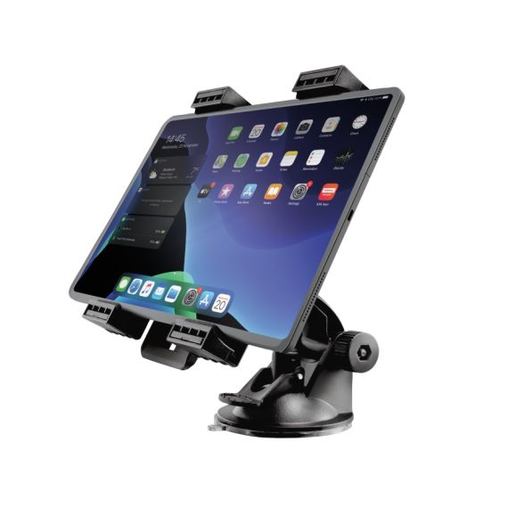 TRUST TURO TABLET WINDSHIELD CAR HOLDER, ADJUSTABLE FIXING CLAMP FIRMLY HOLDS TABLETS UP TO 195MM WIDE (7-11")