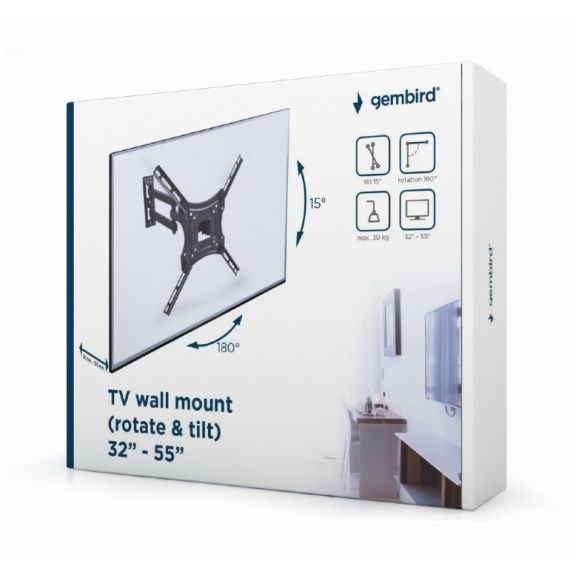 TV-WALL MOUNT FOR 32-55"- GEMBIRD "WM-55RT-04", ROTATE & TILT, MAX.