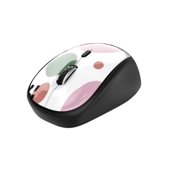 TRUST YVI WIRELESS MOUSE - PINK, 8M 2.4GHZ, MICRO RECEIVER, 800-1600 DPI, 4 BUTTON, RUBBER SIDES FOR COMFORT AND GRIP, USB