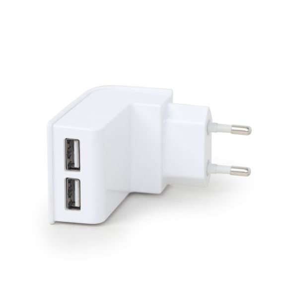UNIVERSAL USB CHARGER - GEMBIRD EG-U2C2A-03-W, 2-PORT UNIVERSAL USB CHARGER, 2.1 A, WHITE