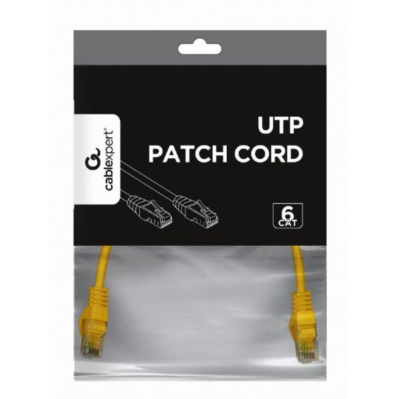 UTP CAT6 PATCH CORD, 0.25 M, YELLOW