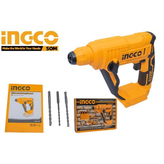 ПЕРФОРАТОР АККУМУЛЯТОРНЫЙ SDS ПЛЮС СОВМЕСТИМ С АККУМУЛЯТОРОМ 20V INGCO CRHLI1601