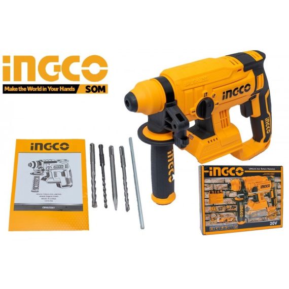 ПЕРФОРАТОР АККУМУЛЯТОРНЫЙ SDS ПЛЮС СОВМЕСТИМ С АККУМУЛЯТОРОМ 20V INGCO CRHLI2201
