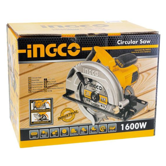 ПИЛА ЦИРКУЛЯРНАЯ INGCO 185MM:1600W CS18568