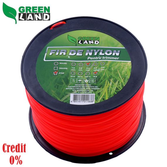 ЛЕСКА ДЛЯ ТРИММЕРА GL-2.4X3LB STEA GREENLAND