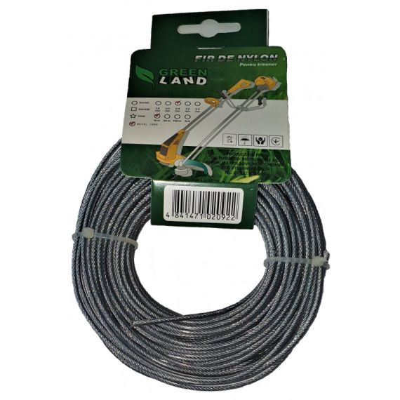 ЛЕСКА ДЛЯ ТРИММЕРА МЕТАЛИЧЕСКАЯ GREENLAND GL-2.4X15M