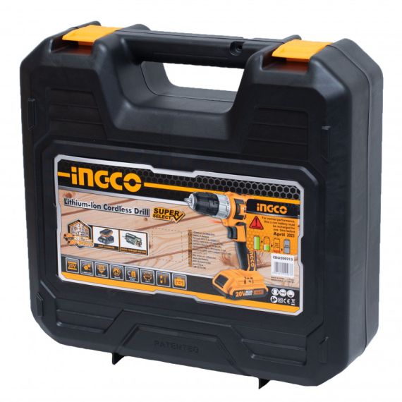 ШУРУПОВЁРТ АККУМУЛЯТОРНЫЙ INGCO 20V/2*2A CDLI200215