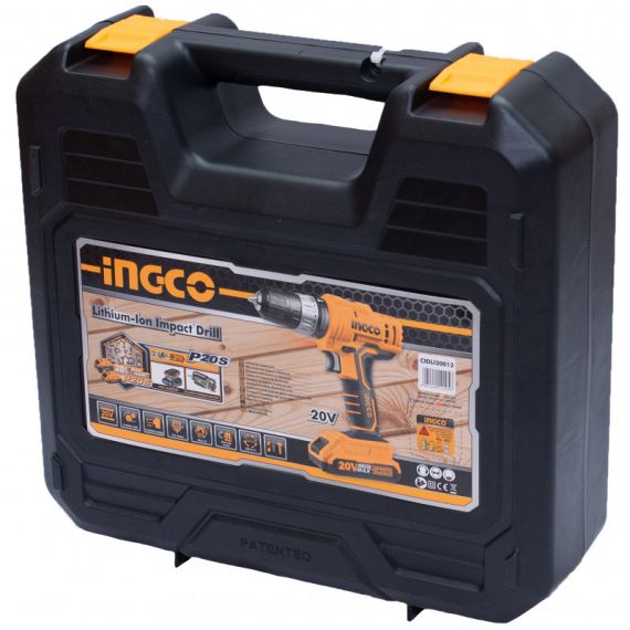 ШУРУПОВЁРТ АККУМУЛЯТОРНЫЙ, УДАРНЫЙ INGCO 20V/2*2A CIDLI20012