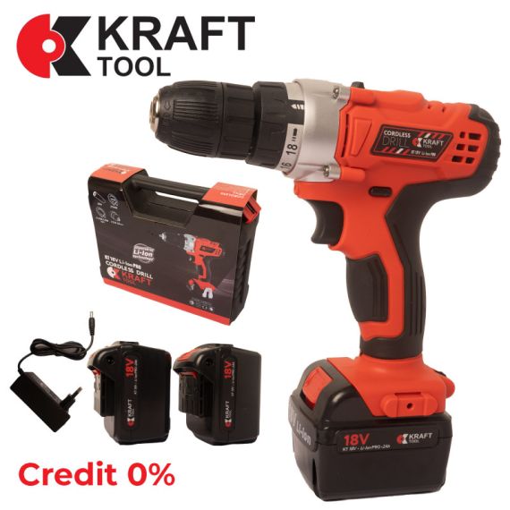 ШУРУПОВЁРТ АККУМУЛЯТОРНЫЙ KRAFTTOOL KT18V PRO LI-ION